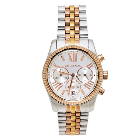 michael kors three tone watch